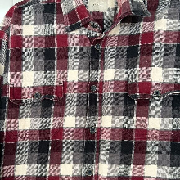 Jachs Men’s Red Plaid 100% Cotton Button Down Shirt Cabincore Size Extra Large - Picture 2 of 10